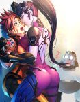 2_girls 2girls ass big_ass bikka forced forced_yuri lena_oxton multiple_girls non-nude overwatch tracer_(overwatch) widowmaker winston_(overwatch) yuri