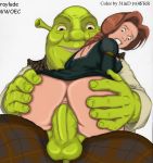 1boy 1girl anal ass ass_grab big_ass clothed looking_back penis princess_fiona raylude sex shrek wwoec