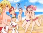 :d ball_gag beach big_breasts bikini bikini_bottom_removed bikini_top_removed bikini_top_stolen blue_bikini blue_bikini_bottom caffeccino covering_breasts d: embarrassed glomp green_shorts heart homura_akemi hug huge_breasts hugging kyouko_sakura kyubey laughing looking_at_another looking_at_each_other madoka_kaname mahou_shoujo_madoka_magica mami_tomoe medium_breasts nude ocean pink_bikini pink_swimsuit popsicle puella_magi_madoka_magica purple_bikini purple_bikini_bottom red_bikini red_bikini_bottom running sand sayaka_miki shocked signature small_breasts smile swimsuit topless water