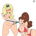  2girls ass big_breasts big_hair bikini blonde_hair blush breasts brown_eyes brown_hair bubble_ass bubble_butt cleavage coppertone disney embarrassing fat_ass fat_booty fat_butt frostbiteboi gravity_falls large_breasts long_hair looking_back looking_down mabel_pines multiple_girls pacifica_northwest sexy sexy_ass sexy_body sexy_pose shiny shiny_skin smelly_ass smile sunglasses surprise tan tan_line thong white_background wide_hips 