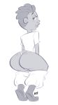 1girl ass big_ass boots freckles justindurden looking_back mooning panties pants_down sanders sanders_(tdi) short_hair smile the_ridonculous_race thong total_drama_island white_background wide_hips