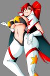  1girl big_breasts breasts cute gif long_hair looking_at_viewer navel nipples red_hair smile tengen_toppa_gurren-lagann witchking00 yellow_eyes yoko_littner 