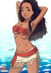 big_breasts breasts cleavage disney female female_only moana_(disney) moana_waialiki solo solo_female the_dark_mangaka underboob