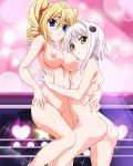  2_girls ass big_breasts blonde_hair blue_eyes breasts cute high_school_dxd looking_at_viewer multiple_girls nipples nude ravel_phenex short_hair small_breasts toujou_koneko white_hair yellow_eyes 