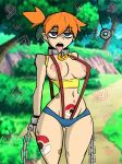 breasts chain curvaceous gerph kasumi_(pokemon) mind_control misty nintendo pokemon pokemon_(anime) porkyman risenhentaidemon shorts suspenders