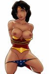 1girl black_hair blue_eyes bondage dc dc_comics diana_prince japes looking_at_viewer nude smile wonder_woman wonder_woman_(series)