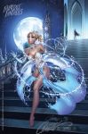  blonde_hair bra breasts cinderella disney dress glass_slipper gloves high_heels j._scott_campbell nei_ruffino partially_clothed princess_cinderella wardrobe_malfunction 