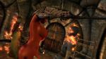 daedra demon_girl fire huge_ass huge_breasts skyrim sword