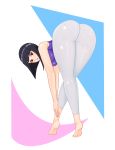  ass big_ass big_breasts breasts female hinata_hyuuga looking_at_viewer looking_back mind_control naruto neo-izayoi sharingan solo yoga_pants 