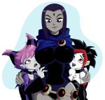 argent big_breasts breasts cleavage dc dc_comics jinx leotard raven_(dc) ravenravenraven teen_titans yuri