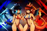  bikini blue_bikini charizard hentai-foundry human humanized looking_at_viewer mega_charizard_x mega_charizard_y mega_evolution pocki07 pokemon pokemon_(anime) pokemon_(game) pokemon_oras pokemon_xy red_bikini sling_bikini tail wings 