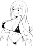 1girl amphibian big_breasts bikini breasts cleavage frog shiny side-tie_bikini white_background