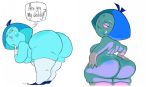 aquamarine big_ass blue_skin dat_ass huge_ass slb smile smug steven_universe stockings text thick