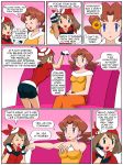 >_< ^_^ ayako_(pokemon) big_breasts breasts caroline cellphone comic daughter haruka_(pokemon) incest jimryu jimryu_(artist) may milf mind_control mother_and_daughter pendulum pokemon pokemon_(anime) speech_bubble text yuri