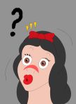 black_hair blushing brown_eyes disney female gasp lipstick princess_snow_white question_mark short_hair snow_white_and_the_seven_dwarfs weirdoxs