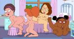 4_toes 4girls anal_fisting anus ass autocunnilingus breasts completely_nude completely_nude_female erect_nipples esther_(family_guy) family_guy fisting glasses meg_griffin multiple_girls nude patty_patterson rh_(artist) ruth_(family_guy) shaved_pussy thighs yuri