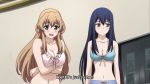 2_girls bikini blue_bikini blue_swimsuit blush cleavage embarrassed green_eyes grey_eyes long_hair lord_jeff_(artist) multiple_girls pink_bikini pink_swimsuit swimsuit upper_body