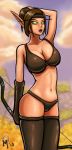 bikini_armor blood_elf bow_(weapon) ottomarr pointy_ears tagme warcraft world_of_warcraft