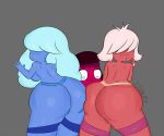 ass huge_ass padparadscha padparadscha_(steven_universe) ruby ruby_(steven_universe) sapphire sapphire_(steven_universe) steven_universe threesome yuri