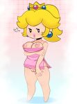 bald_pussy blonde_hair breasts nintendo no_toes paper_peach princess_peach pussy shower somescrub super_mario_bros. towel