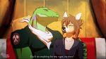  1_female 1_male 1boy 1girl 2_anthros alligator_boy anthro bottomless brooke_(luvbites) brown_hair clothed dazed deer_girl dialogue duo english_text erection extremely_large_filesize fangs female femsub furry gif happy_trance hugging hypnotic_eyes kaa_eyes large_filesize lizard_boy luvbites male/female maledom nose_ring panties penis pussy pussy_juice screenshot short_hair sitting sitting_on_lap smile spread_legs spread_pussy stockings tagme text underwear vincent_(luvbites) 