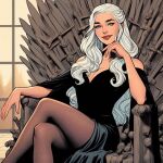  ai_generated blue_eyes crossed_legs daenerys_targaryen game_of_thrones long_dress long_hair sitting_on_chair throne white_hair 