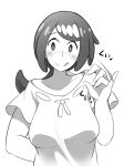 :p amagaeru_(hylathewet) blush freckles hand_gesture handjob_gesture lana's_mother licking_lips looking_at_viewer milf monochrome pokemon pokemon_(anime) pokemon_sm ponytail suiren's_mother tongue tongue_out