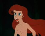 angry animated anthro blue_eyes breasts breasts_apart disney edit female fish frixos gif hourglass_figure human humanoid lipstick long_hair mermaid monster_girl nipples nude princess_ariel red_hair tail teeth the_little_mermaid thin_waist tongue topless underwater