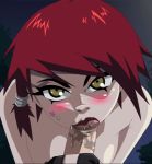  1girl fingerless_gloves freckles gif gif gloves handjob male pale_skin penis red_hair reiko reiko_biker_girl straight yellow_eyes zone 