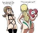  arms_behind_back ass beauty beauty_(pokemon) blush cfnf clothed_female_nude_female hands_behind_back heart lass lass_(pokemon) npc_trainer pokemon pokemon_(game) pokemon_sm porkyman smile sourcandy swimsuit valentine&#039;s_day 