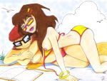 2girls beach bikini ctw36 hot_dog_water marcie_fleach mystery_inc nude scooby-doo velma_dinkley yuri