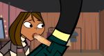  animated black_eyes breasts brown_hair brown_skin cartoon_network courtney_(tdi) dark-skinned_female duncan_(tdi) fellatio freckles gif green_hair hourglass_figure latina mohawk_(hairstyle) oral penis punk short_hair thick_ass thick_legs thick_thighs total_drama_island 