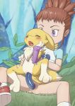 1girl digimon digimon_tamers digiworld human renamon rika_nonaka yuri