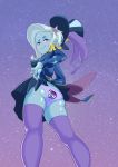 1_girl 1girl ass clothed equestria_girls female female_only friendship_is_magic my_little_pony panties purple_stockings skirt skirt_lift solo standing stockings trixie trixie_(mlp) upskirt