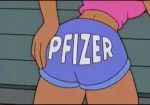 1girl ass background_character big_ass dark_skin dat_ass gif screen_capture the_simpsons