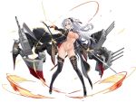  1girl 4:3_aspect_ratio areola artist_request asymmetrical_hair azur_lane bare_shoulders big_breasts black_cape black_footwear black_gloves breasts cape cleavage drake_(azur_lane) elbow_gloves elpx_(gu_jian_shaonu) gloves gun hair_ornament handgun high_resolution long_hair looking_at_viewer nipples nude nude_filter orange_eyes pistol ponytail rigging side_ponytail silver_hair stockings strapless sword third-party_edit tied_hair transparent_background turret weapon world_of_warships 