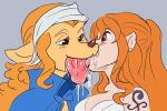 2_girls french_kiss french_kiss kissing kissing nami_(one_piece) one_piece saliva tongue tongue_out ungulatr wanda_(one_piece)