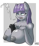 1girl animal_genitalia animal_penis anthro anthrofied areola big_breasts black_penis breast_rest breasts cum cum_in_hair cum_on_breasts cum_on_face cumshot disembodied_penis duo earth_pony ejaculation equine equine_penis friendship_is_magic furry grey_body grey_nipples hair half-closed_eyes high_res horse male male/female mammal maud_pie my_little_pony nipples nude orgasm paizuri penis pony purple_hair sex solo_focus strangerdanger vein