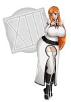 big_breasts bleach breasts brown_eyes female full_body inoue_orihime orange_hair solo waifuholic