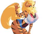  1girl 1girl 2017 anthro arcanine big_breasts bikini breasts canine cleavage clothed clothing furry nintendo pok&eacute;mon sling_bikini smile swimsuit the-unicorn-lord video_games 