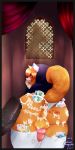  anthro calicocoquettte canine clothing confession_booth cum cum_inside eyewear femboy furry glasses male mały_pączek nun penis prostitution tail 