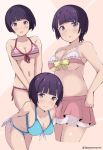  :o arched_baack bent_over bikini blue_bikini cleavage eromanga-sensei pink_swimsuit senju_muramasa striped_bikini swimsuit 