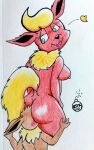 1girl anthro ass duo eevee eeveelution flareon male male/female pokemon rdk reddragonkan sitting_on_face straight