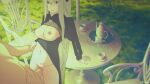 16:9_aspect_ratio 1boy 1girl animated arm_grab arm_support bangs black_dress breasts breasts_out_of_clothes chair clothed_female_nude_male cup detailed_background dress echidna_(re:zero) ejaculation erect_nipples extremely_large_filesize female grass hair_between_eyes has_audio head_out_of_frame hetero high_resolution internal_cumshot large_filesize long_hair male mp4 nakadashi navel nekololisama nipples nude paipan penetration penis pink_nipples re:zero_kara_hajimeru_isekai_seikatsu semen semen_on_clothes sex silver_hair small_breasts smile solo_focus standing standing_missionary standing_sex stomach table teacup teapot vagina vaginal very_long_hair video video_with_sound webm white_hair wrist_grab