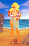 big_breasts bikini breasts cleavage crash_bandicoot_(series) erect_nipples female food fruit nipples solo swimsuit tawna_bandicoot teers wumpa wumpa_fruit