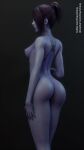 1girl 1girl 1girl 3d areola ass blender_(software) breasts female_only high_resolution mavixtious nipples nude overwatch widowmaker_(overwatch)