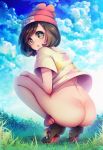  :o ass bottomless cute grass looking_back moon_(pokemon) moon_(trainer) naoto_(yandereheaven) no_panties outdoor outdoors outside pokemon pokemon_(game) pokemon_sm solo squat squatting 