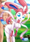 1girl anthro bbmbbf breasts eeveelution looking_at_viewer male male/female nintendo nude open_mouth palcomix panties panty_pull penetration pokemon pokepornlive sylveon underwear video_games