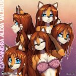 1girl 2020s 2023 alluring anthro big_breasts blue_eyes bra cassandra_(tailsrulz) cleavage collage fox tailsrulz vulpine_studios