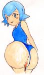 ass big_ass blue_eyes blue_hair colored creatures_(company) drawing game_freak humans_of_pokemon lana_(pokemon) looking_back nintendo pixiv_id_18614807 pokemon pokemon_(anime) pokemon_(game) pokemon_sm pokemon_sun_&_moon poose_cafe porkyman pussy suiren_(pokemon) trial_captain